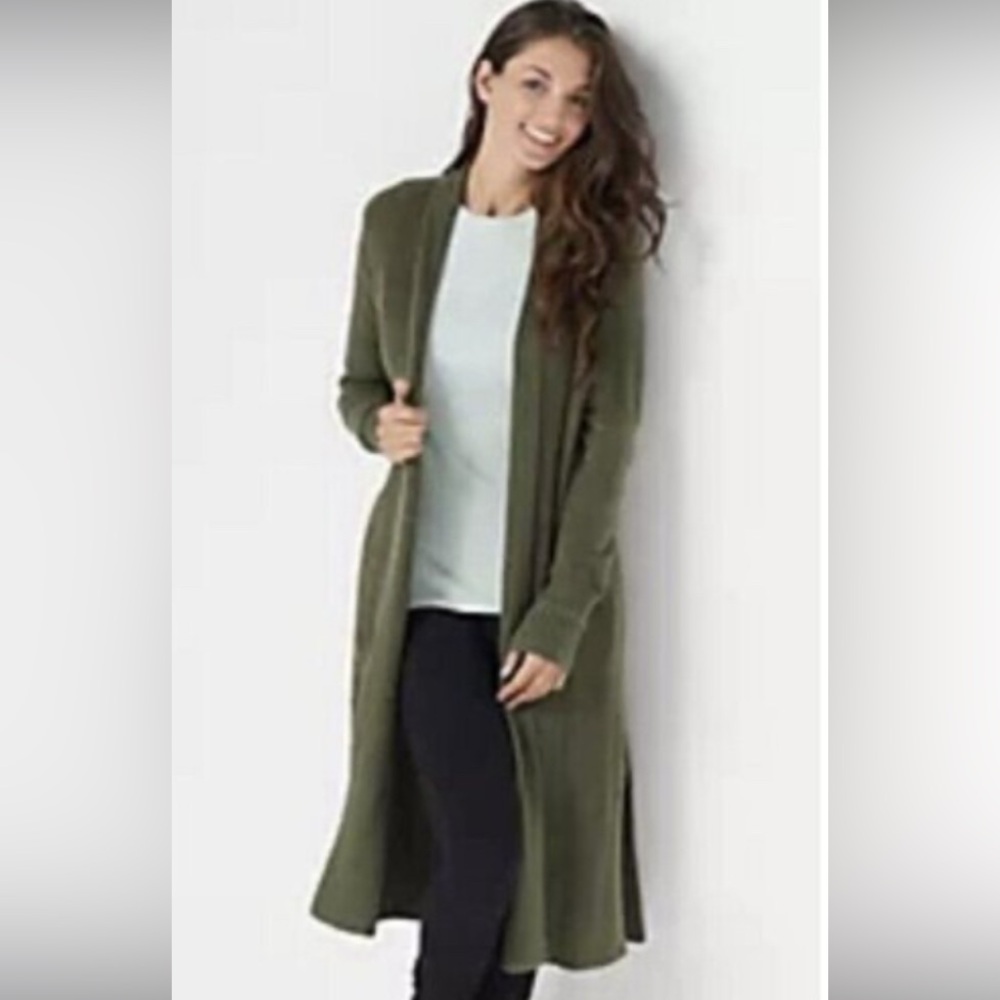 Barefoot Dreams Olive Green Cozy Chic Lite Catalina Long Caftan